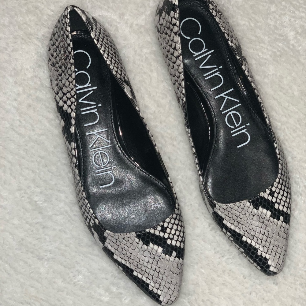 Calvin Klein Snakeskin Flats